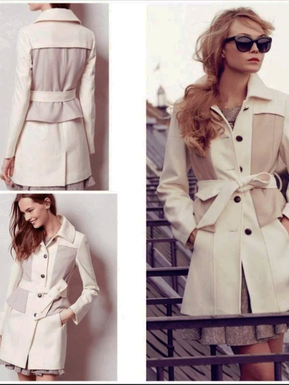 Anthropologie Elevenses Colette Wool Blend Trench Coat 12